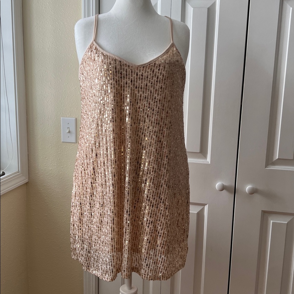 Forever 21 plus 2x Rose Gold sequin dress